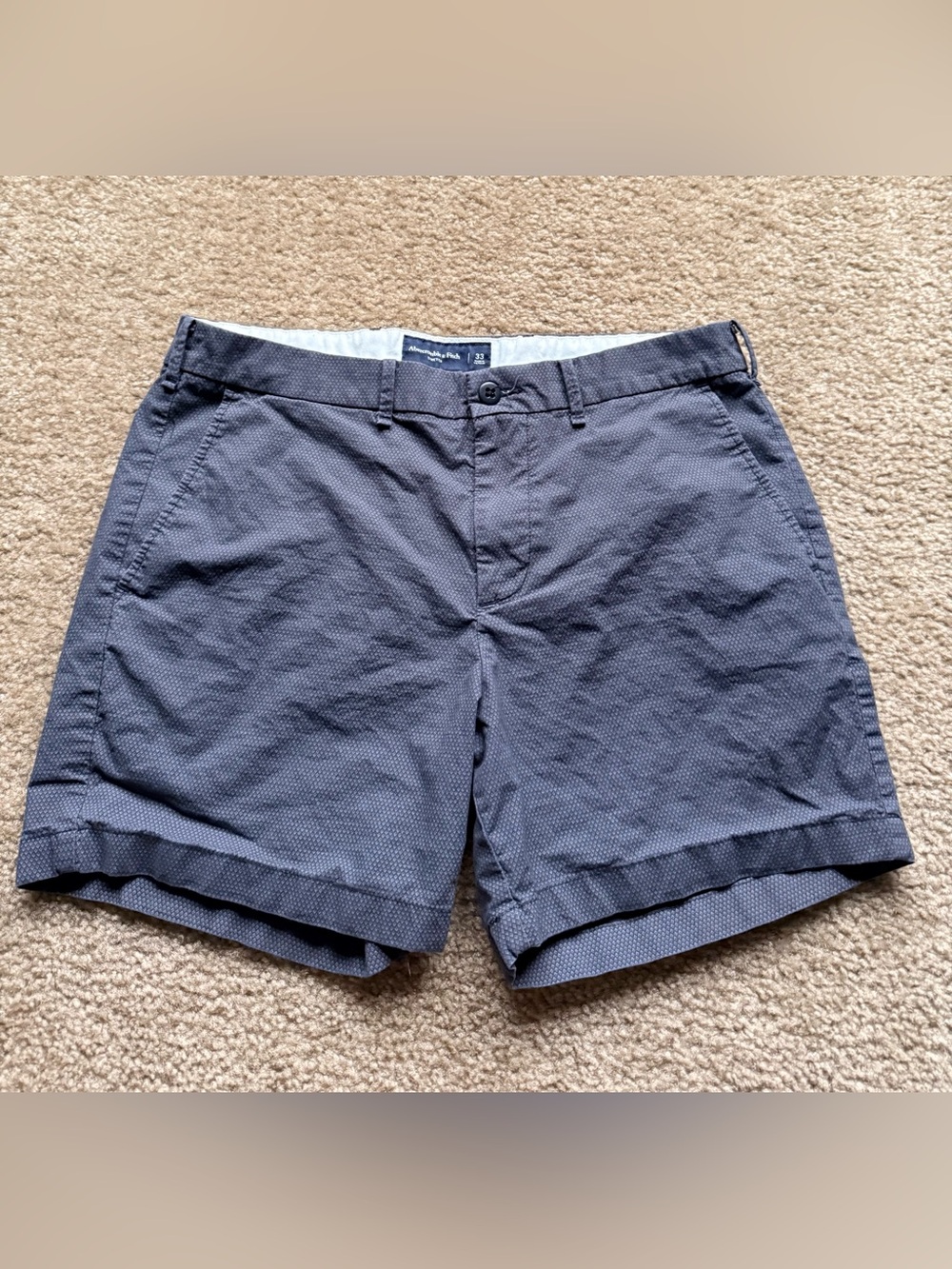 Abercrombie & Fitch men’s dark gray Textured Flat Front Men's Chino Shorts sz 33